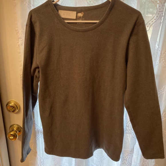 No Brand Sweaters - Elegant Charcoal/Brown Wool Blend Women's Crew Neck Sweater size 3XL